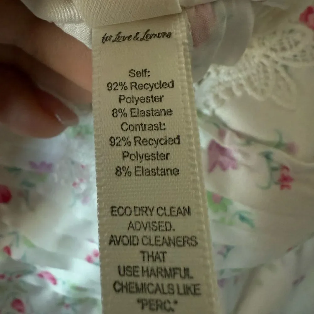 For Love And Lemons Bluebell Bouquet White Romper Floral Size S